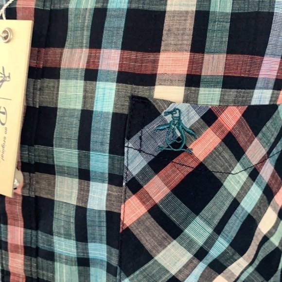 PENGUIN NWT MEN’S PLAID LIGHTWEIGHT‎ SHIRT SIZE XXL - Picture 2 of 7
